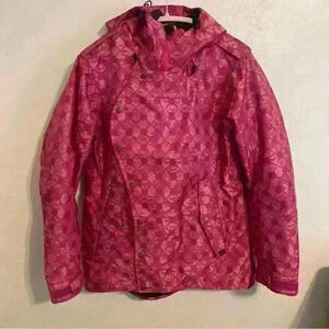 Unique Vintage Pink Vans Women’s Ski Winter Jacket with Hidden Women’s Faces Sz